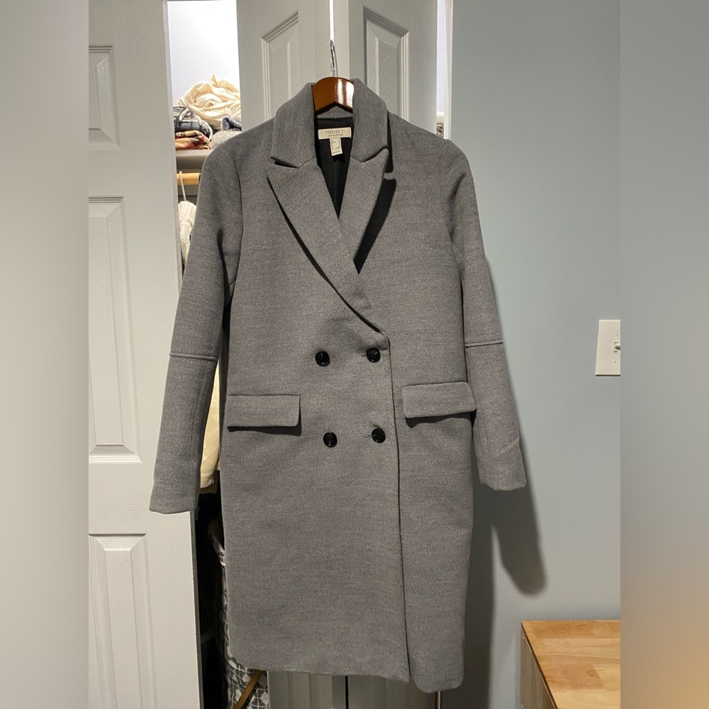 Grey trench coat from Forever 21